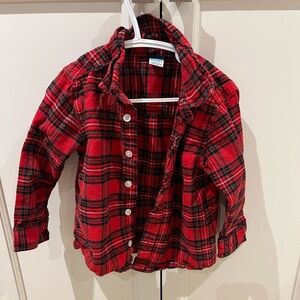 Old navy 3t Red Plaid Button-Up Shirt